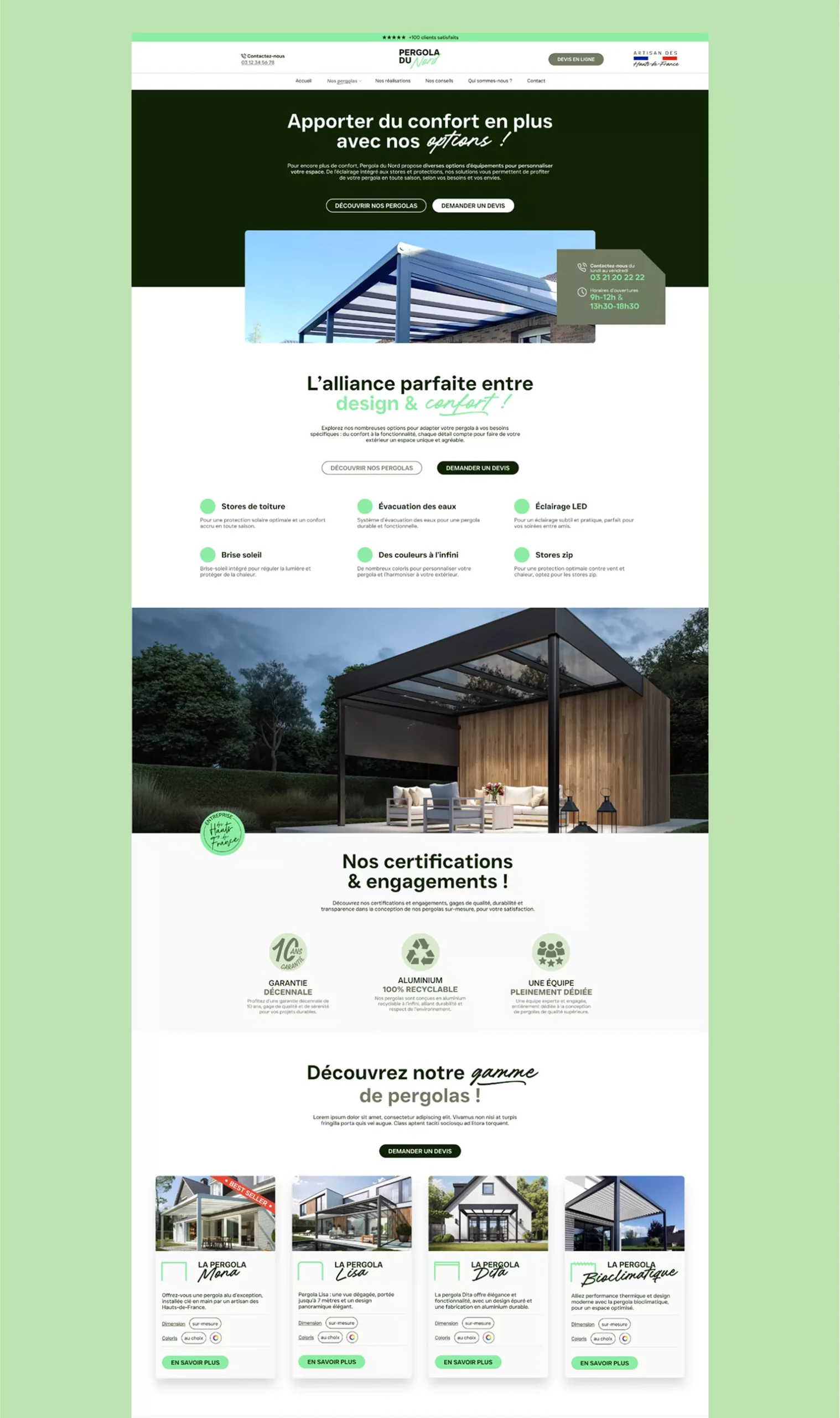 Marketing digital de Pergola du Nord orchestré par Paoma.