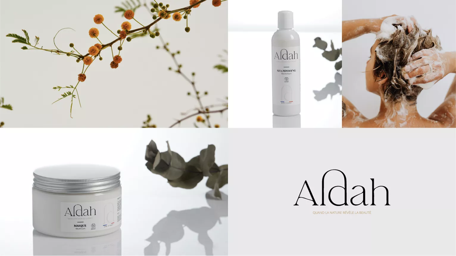 Illustration de la stratégie social média d’Aldah, conçue par notre agence image de marque cosmétique pour engager la communauté et renforcer l’identité de la marque.