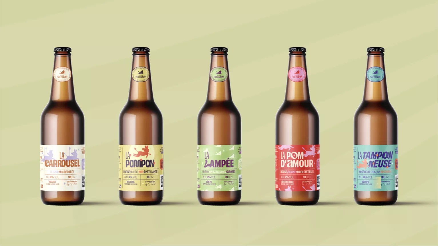 Logo et éléments graphiques représentant l’image de marque de la Brasserie des Pachas.