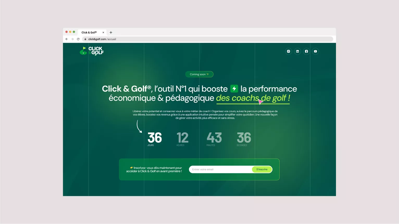 Stratégie digitale et marketing pour Click & Golf