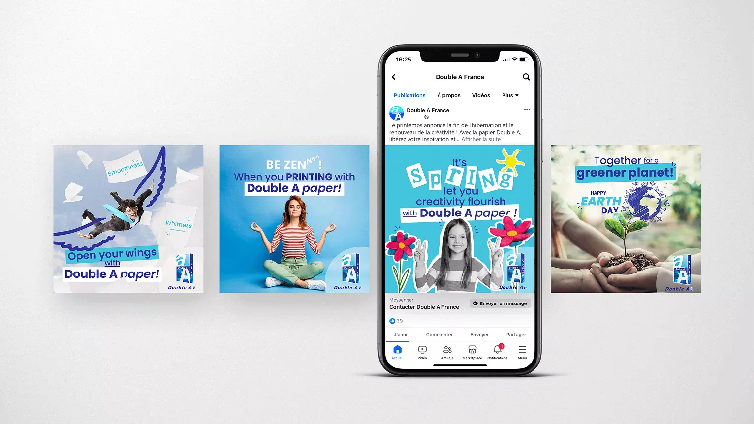 Création visuelle pour réseaux sociaux Double A