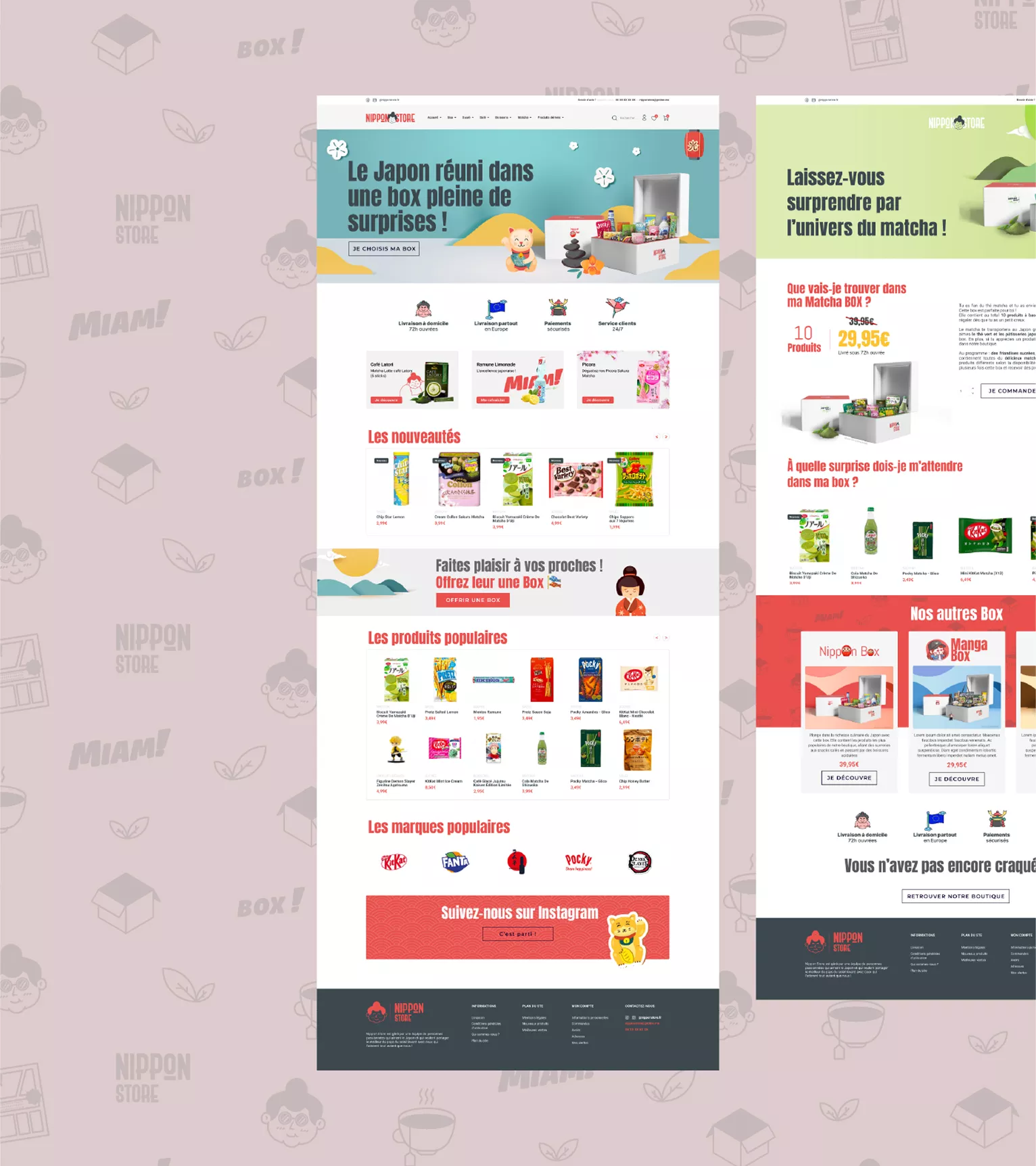 Expérience utilisateur du site e-commerce Nippon Store, conçue par notre agence site e-commerce et communication.