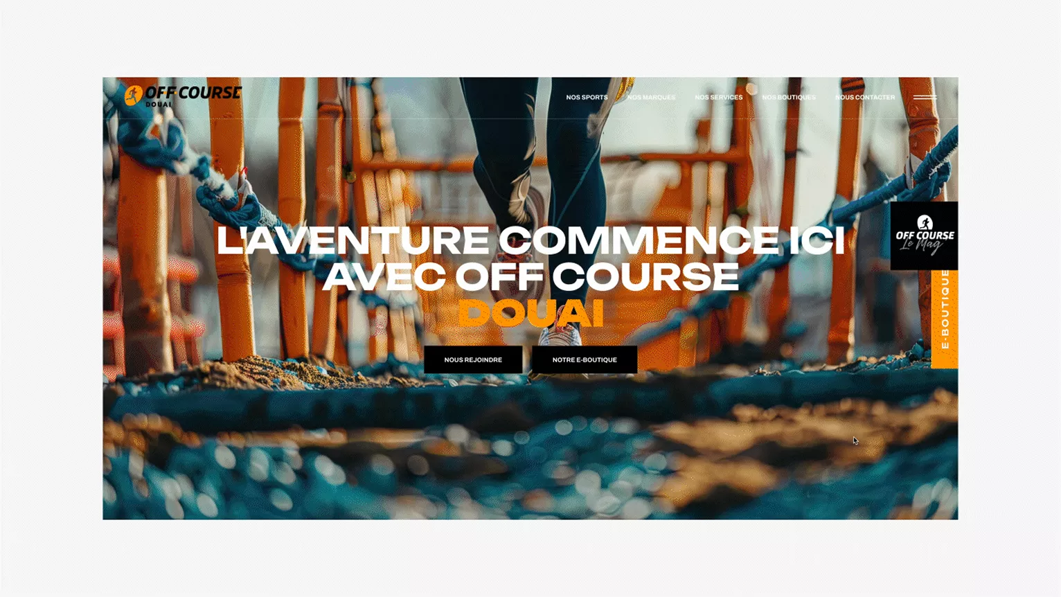 Site web Off Course, design digital sportif, ergonomie et expérience utilisateur.